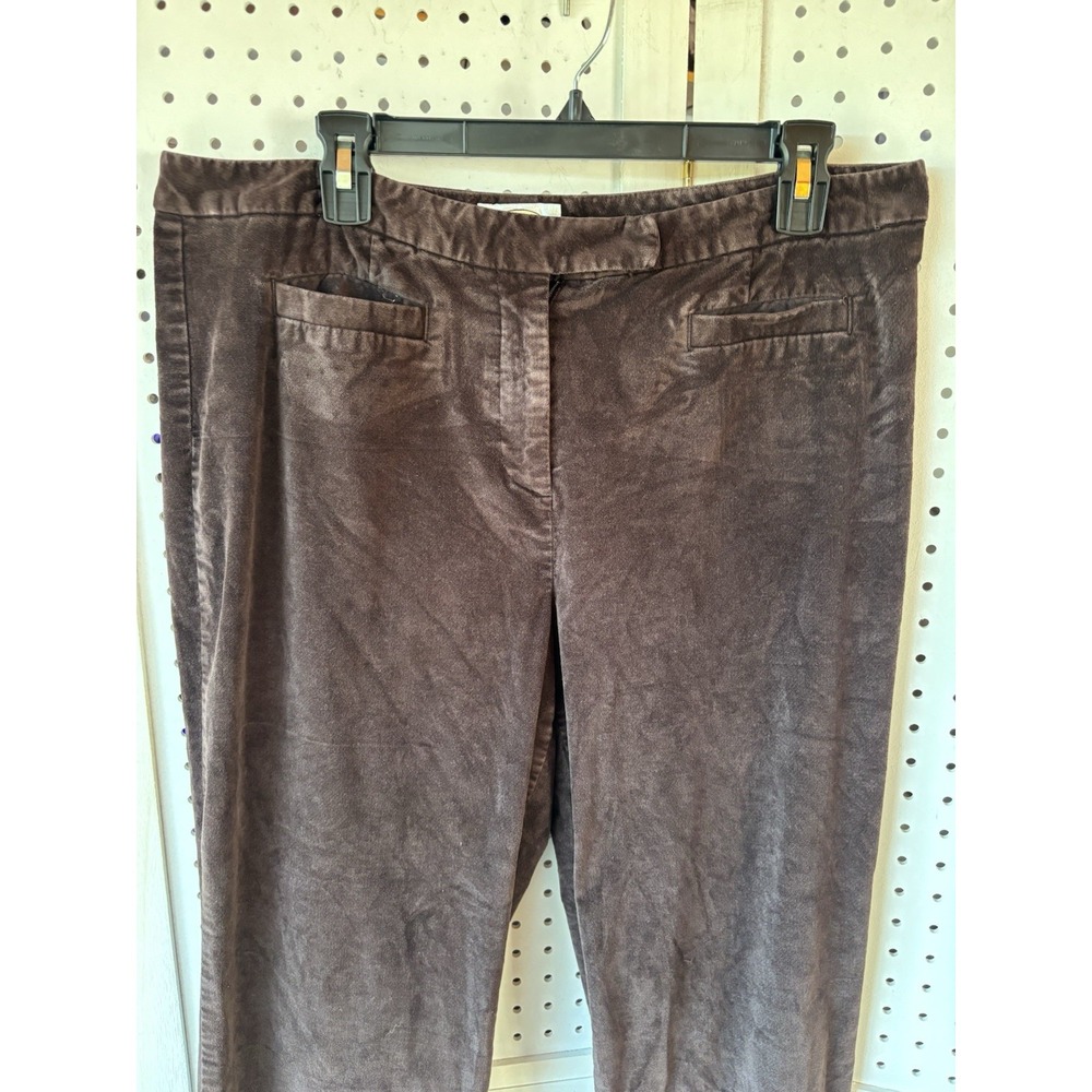 Talbots Stretch Velour Velvet Brown Pants Trousers Women's 14 Brown - Picture 2 of 5